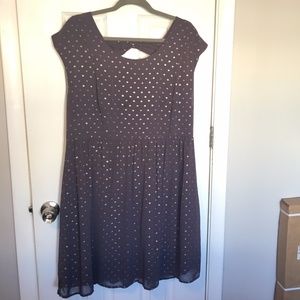 Forever 21 Purple & Gold Polka Dot Dress